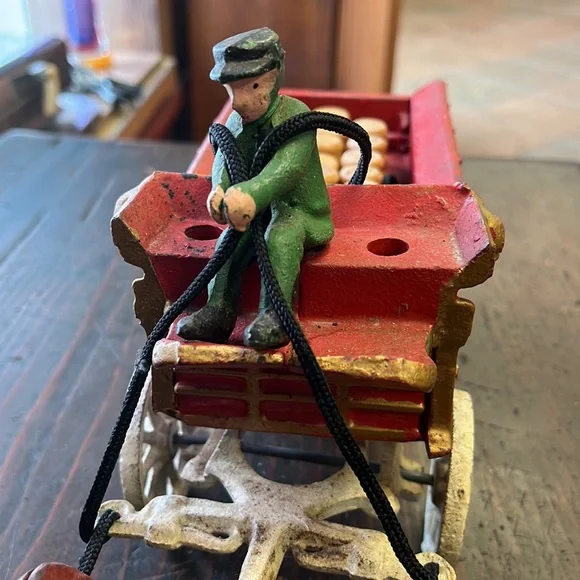 Antique cast iron Bud horses and wagon - Picture 3 of 3